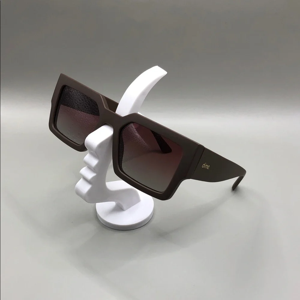 Dime Optics Sunset Sunglasse Square Gradeint Lens Sharp Cat Eye Frame Brown